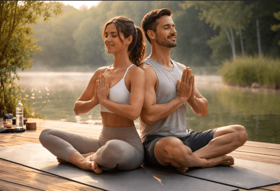 Couple et business en tant que prof de yoga